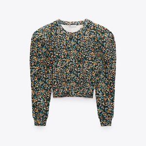 VOLUMINOUS FLORAL SWEATSHIRT